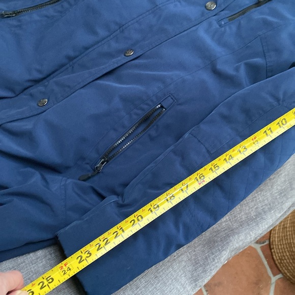 Arctic Expedition Mid Length 33” Down Parka Coat Navy XS no hood - Picture 4 of 16
